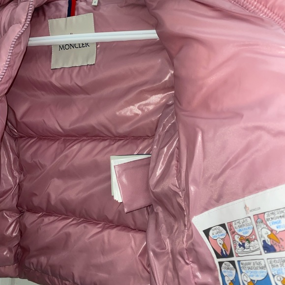 NWOT, MONCLER ENFANT Girls Blush Pink Bady Fur Coat - Picture 6 of 7